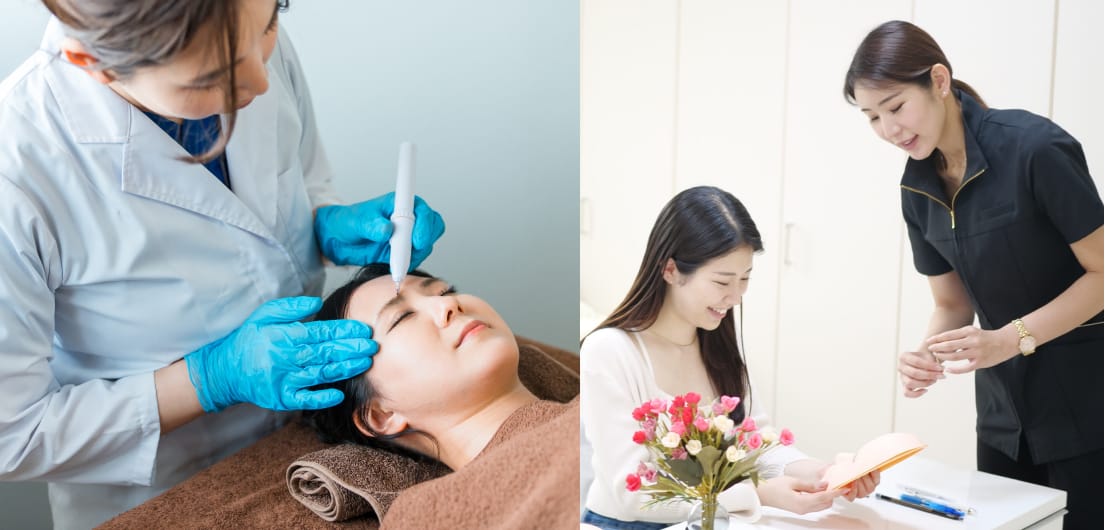 BiBiグループの施術風景とカウンセリングの様子