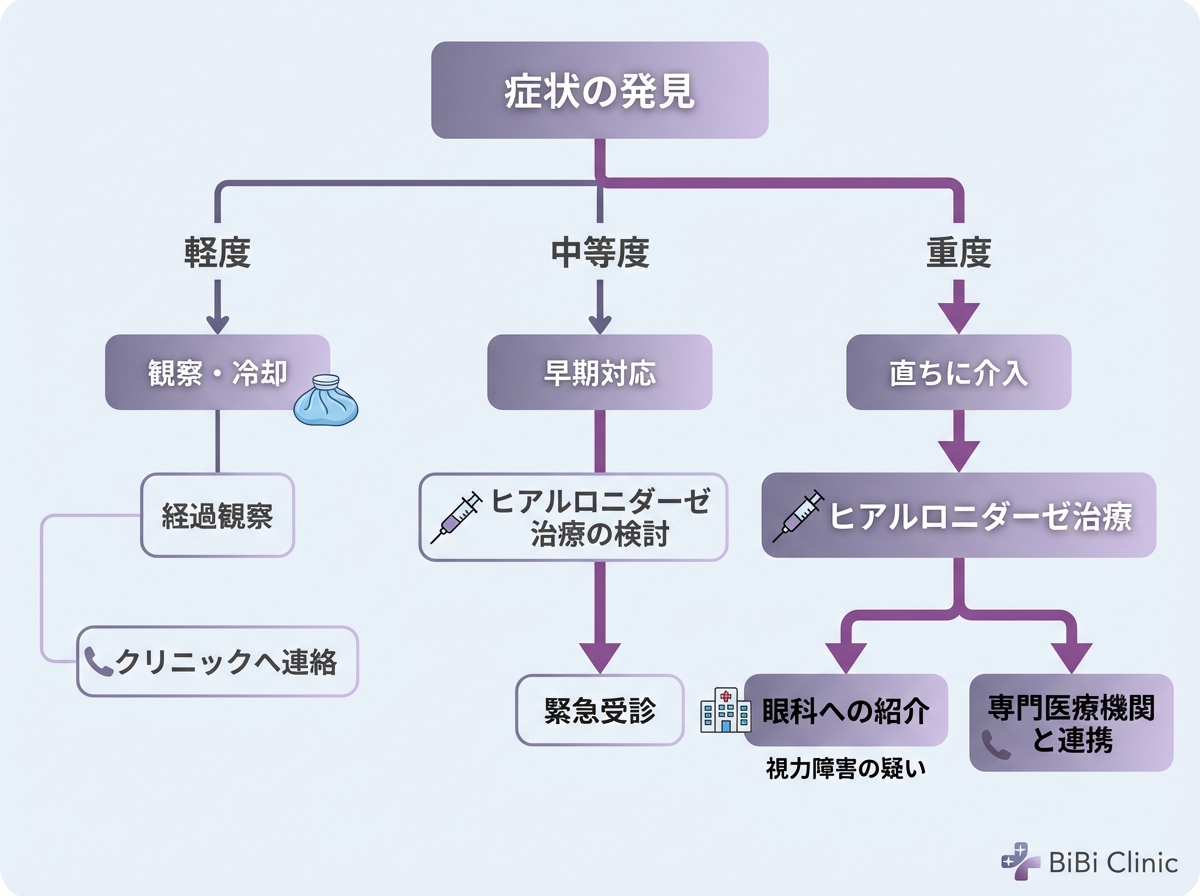 ヒアルロン酸トラブル時の対応フロー｜大阪・心斎橋 BiBiクリニック