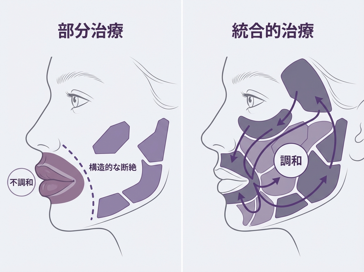 中顔面と下顔面の構造的つながりを考えたヒアルロン酸設計｜大阪・心斎橋BiBiクリニック