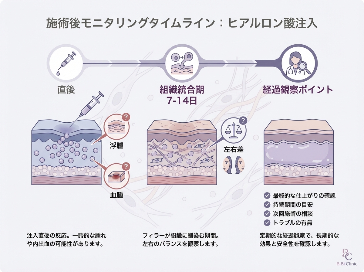 ヒアルロン酸施術後のアフターケア体制