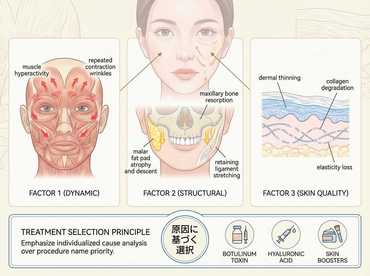 ボトックスとヒアルロン酸の違い｜作用メカニズム比較図｜大阪・心斎橋 BiBiクリニック