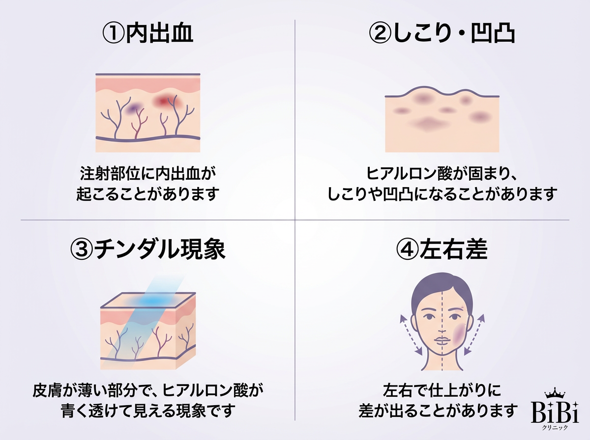 ヒアルロン酸注入の副作用解説｜大阪 心斎橋BiBiクリニック