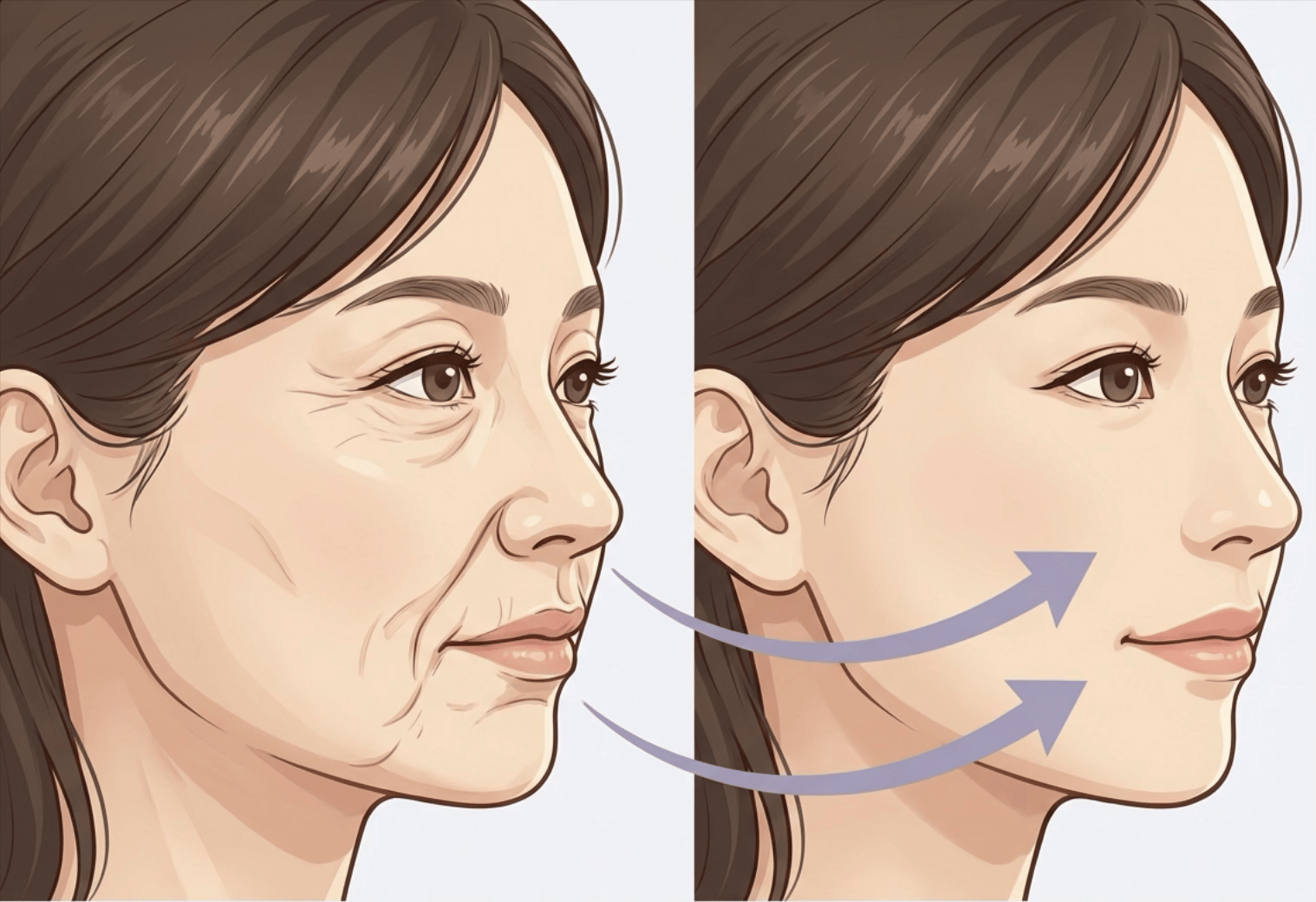 リフト ヒアルロン酸 顔の構造解説図｜大阪 心斎橋 BiBiクリニック
