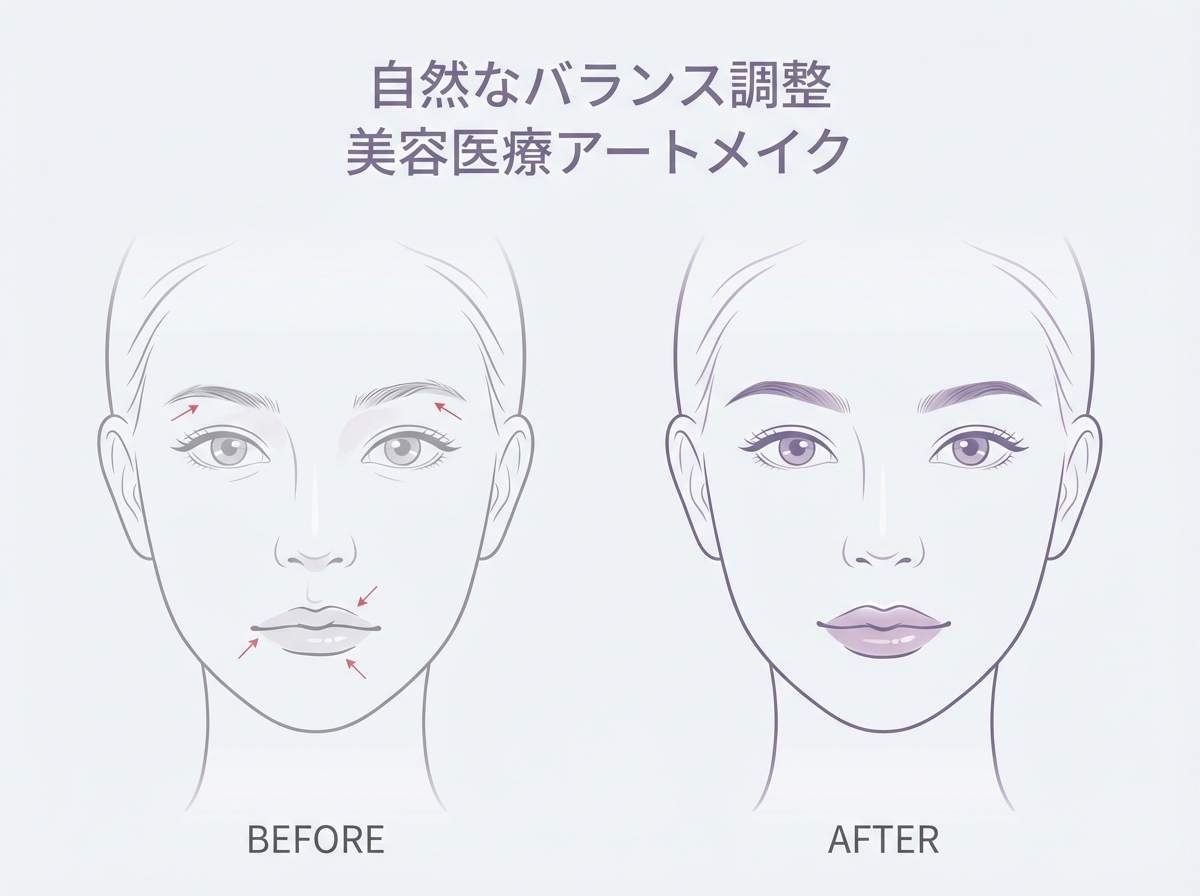 医療アートメイク 顔のバランス調整と自然な仕上がり｜大阪 心斎橋BiBiクリニック