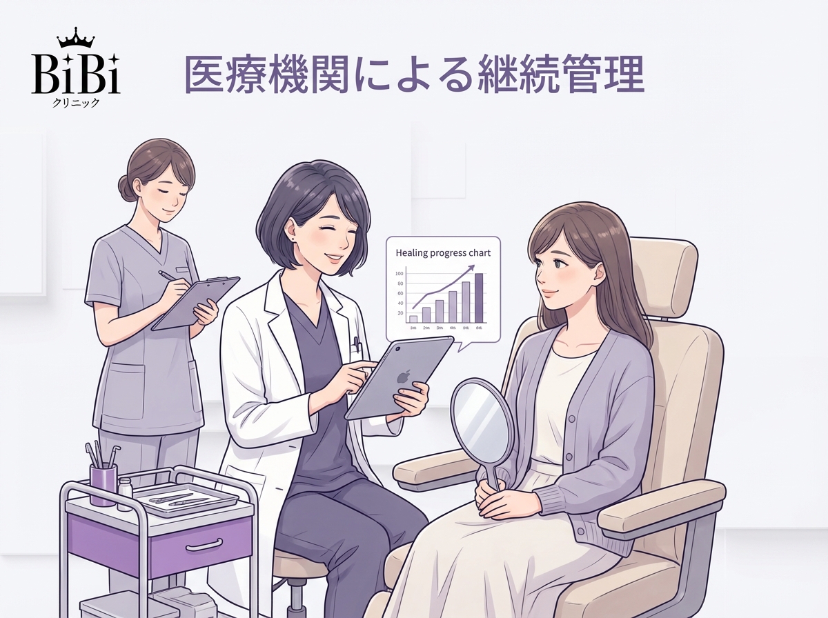 医療管理下での施術環境を示すイラスト