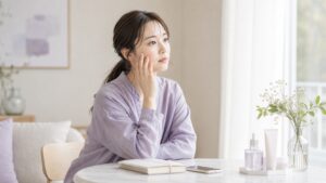 20代の頬こけと自然な変化を確認するイメージ